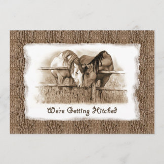 Faire-part de mariage rustique : Mariage : Chevaux