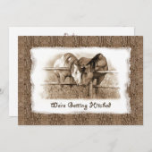 Faire-part de mariage rustique : Mariés : Chevaux (Devant / Derrière)