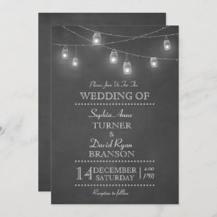 Faire-part de mariage rustique Mason Jar