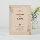 Faire-part de mariage rustique minimaliste (Debout devant)