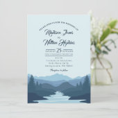 Faire-part de mariage Rustique Misty Mountains (Debout devant)