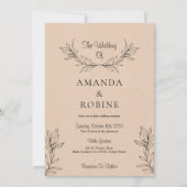 Faire-part de mariage rustique moderne (Devant)