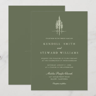 Faire-Part de Mariage Rustique Moderne avec Arbre 
