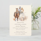 Faire-part de mariage rustique moderne western (Debout devant)