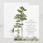 Faire-part de mariage rustique montagnard (Devant / Derrière)