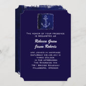 faire-part de mariage rustique nautique à l'ancre  (Devant / Derrière)
