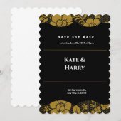 Faire-part de mariage rustique noir et blanc (Devant / Derrière)