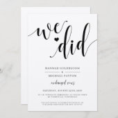 Faire-Part de Mariage Rustique 'Nous avons fait' (Devant / Derrière)