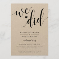 Faire-Part de Mariage Rustique 'Nous avons fait'