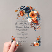 Faire-part de mariage rustique orange brûlé et ble (In situ (ordinateur de poche))