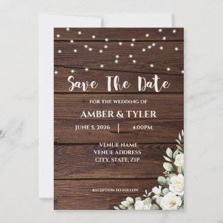 Faire-Part de Mariage Rustique Personnalisable