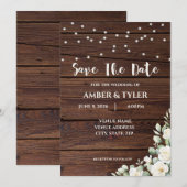 Faire-Part de Mariage Rustique Personnalisable (Devant / Derrière)