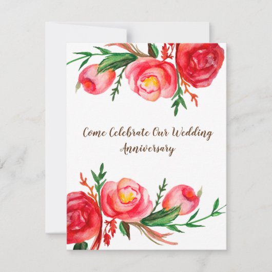 Faire-part de mariage rustique pour anniversaire d (Devant)