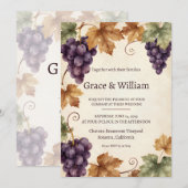Faire-Part de Mariage Rustique Récolte de Raisin d (Devant / Derrière)