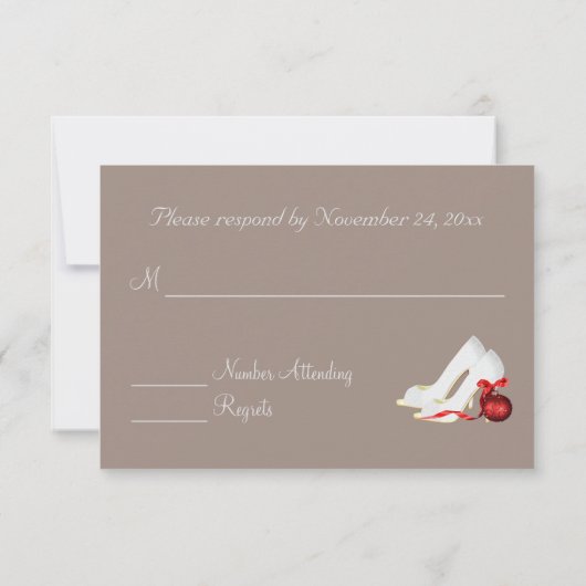 Faire-part de mariage rustique RSVP de Noël (Dos)