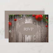Faire-part de mariage rustique RSVP de Noël (Devant / Derrière)