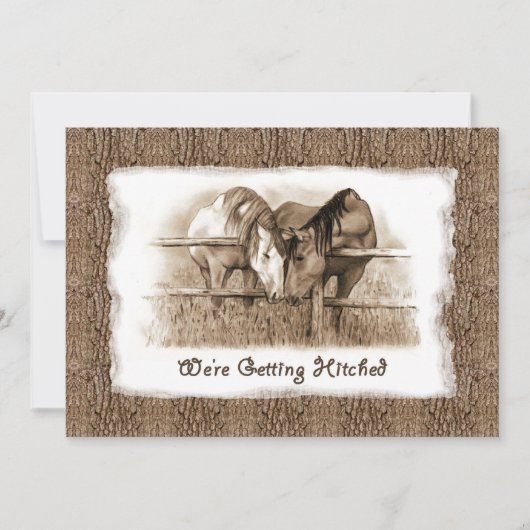 Faire-part de mariage rustique : Se faire hanter : (Devant)