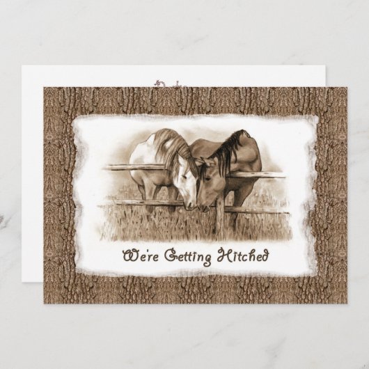 Faire-part de mariage rustique : Se faire hanter : (Devant / Derrière)