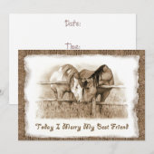 Faire-part de mariage rustique : Se faire pincer : (Devant / Derrière)