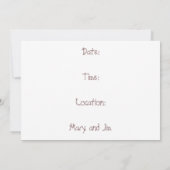 Faire-part de mariage rustique : Se faire pincer : (Dos)