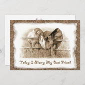 Faire-part de mariage rustique : Se marier : Cheva (Devant / Derrière)