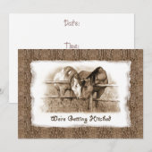 Faire-Part de Mariage Rustique : Se Marier : Cheva (Devant / Derrière)