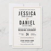 Faire-part de mariage rustique simple (Devant)