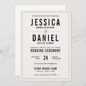 Faire-part de mariage rustique simple (Devant / Derrière)