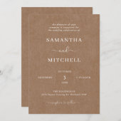 Faire-part de mariage rustique simple (Devant / Derrière)