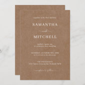 Faire-part de mariage rustique simple (Devant / Derrière)