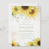 Faire-part de mariage Rustique Soleil de Tournesol (Devant)