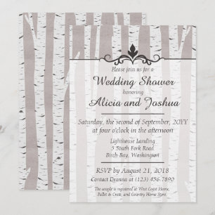 Faire-Part de Mariage Rustique sous les Bouleaux