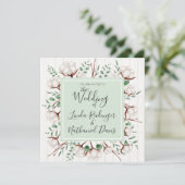 Faire-part de mariage rustique sudiste en coton et (Debout devant)