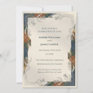 Faire-part de mariage Rustique Tartan Thistle