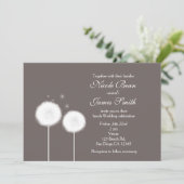 Faire-part de mariage rustique taupe Deux Pissenli (Debout devant)