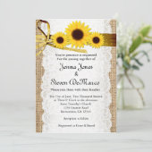 Faire-part de mariage rustique toile de jute, dent (Debout devant)