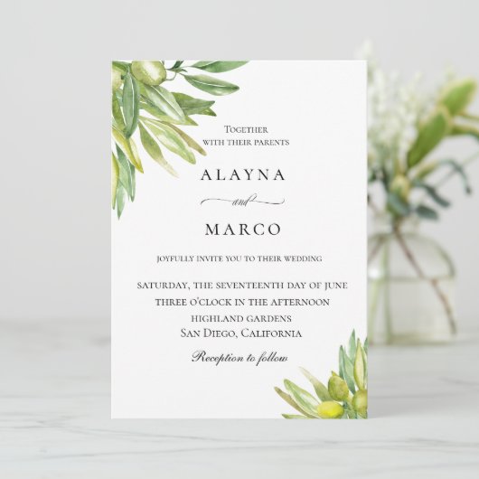 Faire-part de mariage rustique toscan (Debout devant)