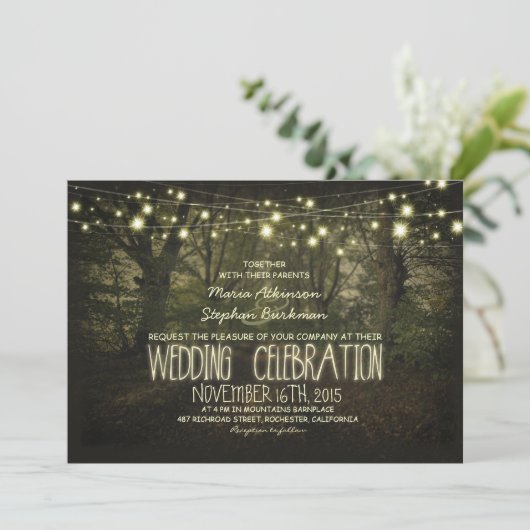 Faire-part de mariage rustique Tree Path (Debout devant)