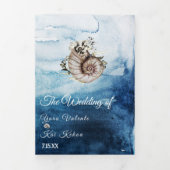 Faire-part de mariage Rustique Tri-Fold Océan (Page de couverture)