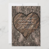 Faire-Part de Mariage Rustique Tronc d'Arbre Sculp (Devant)
