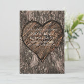 Faire-Part de Mariage Rustique Tronc d'Arbre Sculp (Debout devant)