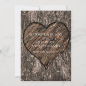 Faire-Part de Mariage Rustique Tronc d'Arbre Sculp (Dos)