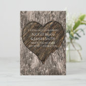 Faire-Part de Mariage Rustique Tronc d'Arbre Sculp (Debout devant)