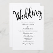 Faire-part de mariage rustique. Typographie invita (Devant / Derrière)