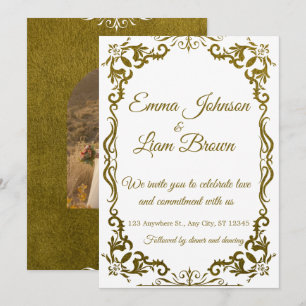 Faire-part de mariage rustique vert mexicain