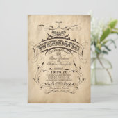 Faire-part de mariage rustique vintage (Debout devant)