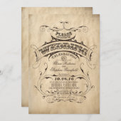 Faire-part de mariage rustique vintage (Devant / Derrière)