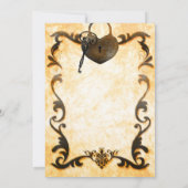Faire-part de mariage rustique vintage avec serrur (Dos)