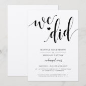 Faire-Part de Mariage Rustique We Did (Devant / Derrière)