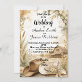Faire-part de mariage rustique western Barn (Devant)